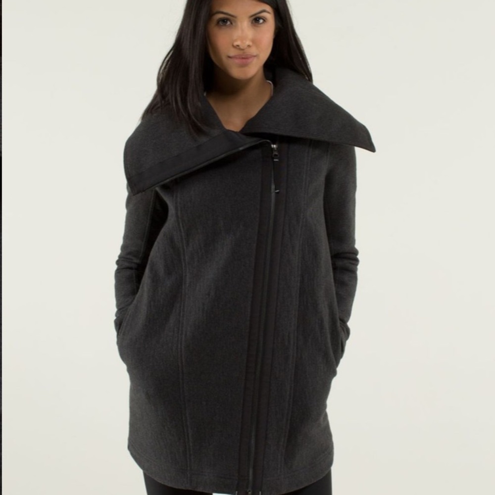 lululemon athletica Dark Charcoal Asymmetrical Zip Utility Jacket